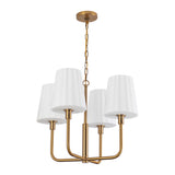 Plisse White Shade Chandelier — Chandelier