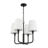 Plisse White Shade Chandelier — Chandelier