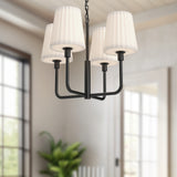 Plisse White Shade Chandelier — Chandelier