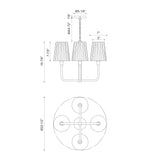 Plisse White Shade Chandelier — Chandelier