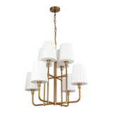 Plisse White Shade Chandelier — Chandelier