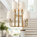 Plisse White Shade Chandelier — Chandelier