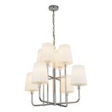 Plisse White Shade Chandelier — Chandelier