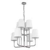 Plisse White Shade Chandelier — Chandelier