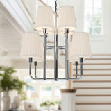 Plisse White Shade Chandelier — Chandelier
