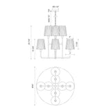 Plisse White Shade Chandelier — Chandelier
