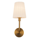 Plisse White Shade Wall Sconce — Aged Gold