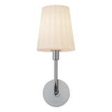 Plisse White Shade Wall Sconce — Chrome
