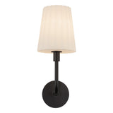 Plisse White Shade Wall Sconce — Matte Black