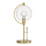 Pluto Table Lamp in Modern Brass, Clear Glass by Hubbardton Forge