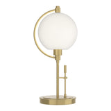 Pluto Table Lamp in Modern Brass, Opal Glass by Hubbardton Forge