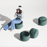 Point Recycled Velvet Pouf Ottoman Petrol By Fatboy Lifestyle View