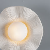 Polished Brass Matte White Striped Rivale Wall Light by Mullan Lighting Details