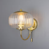 Polished Brass Nehir Reeded Glass Wall Light by Mullan Lighting