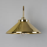 Polished Brass Nerissa Brass Swan Neck Wall Light by Mullan Lighting