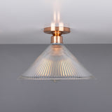 Polished Copper Hanoi Vintage Prismatic Flush Light by Mullan Lighting