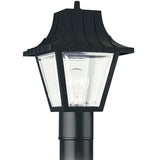 Polycarbonate Outdoor Polycarbonate Post Lantern — 8 Inch, Black with Clear Beveled Glass