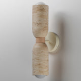 Pompeii 2 Light Wall Sconce Travertine Oyster By Maxim Lighitng - Side View