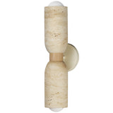 Pompeii 2 Light Wall Sconce Travertine Oyster By Maxim Lighitng