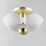 Poppy Flush Mount White/Satin Brass by Maxim Lighting