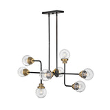 Poppy Medium Eight Light Linear - Black - by Hinkley