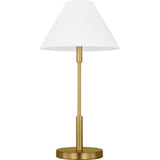 Porteau Table Lamp — 11 3/4", White Linen, Satin Brass