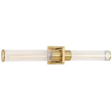 Positano Vanity Light Medium Satin Brass Clear Glass By Artcraft With Light