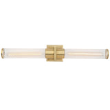 Positano Vanity Light Medium Satin Brass Clear Glass By Artcraft