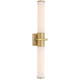 Positano Vanity Light Medium Satin Brass White Glass By Artcraft Side View