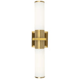 Positano Vanity Light Small Brushed Brass & White Glass By Artcraft Front Side View