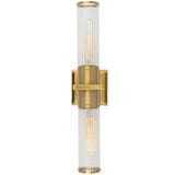 Positano Vanity Light Small Clear Ribbled By Artcraft Front Side View