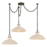 Pottersville Chandelier - Distressed Bronze with Ceramic Ivory Crackle by Hudson Valley