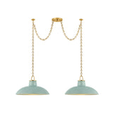 Pottersville Linear Suspension - Aged Brass with Ceramic Moss Crackle by Hudson Valley