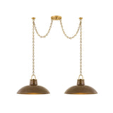 Pottersville Linear Suspension - Aged Brass with Ceramic Umber Crackle by Hudson Valley