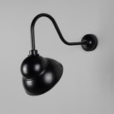 Powder-Coated Matte Black Sanford Vintage Brass Outdoor Sign Light by Mullan Lighting