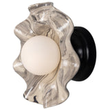 Powder Coated Matte Black Wavy Marbled Rivale Wall Light by Mullan Lighting