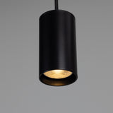 Powder Coated Matte Black Evanston Brass Pendant Spotlight by Mullan Lighting Zoomed View