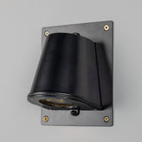 Powder Coated Matte Black With Backplate Wade Outdoor Brass Spotlight by Mullan Lighting