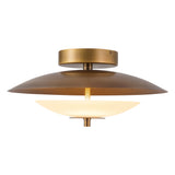 Prescott Flush Mount — Vintage Brass/Opal Matte Glass