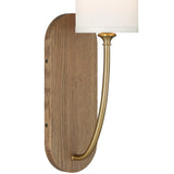 Preston 1 Light Sconce Vibrant Gold Wood By Crystorama - Detailed View