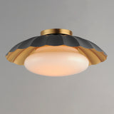 Primrose Flush Mount Dark Grey Gold Leaf DGGL By Maxim Lighting With Light