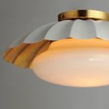 Primrose Flush Mount Matte White Gold Leaf By Maxim Lighting Detaield View