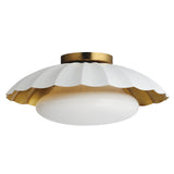 Primrose Flush Mount Matte White Gold Leaf By Maxim Lighting