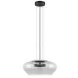 Priorat Wide Pendant Black Transparent By Eglo