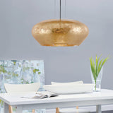 Priorat Wide Pendant Gold Coloured Brown By Eglo - Lifestyle View