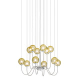 Puppet Chandelier By Vistosi, 12-Light, Finis: Chrome, Color: Amber, , | Casa Di Luce Lighting