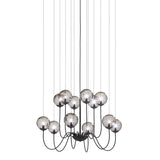 Puppet Chandelier By Vistosi, 12-Light, Finis: Matt Black, Color: Smoky, , | Casa Di Luce Lighting