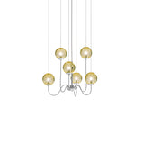 Puppet Chandelier By Vistosi, 6-Light, Finis: Chrome, Color: Amber, , | Casa Di Luce Lighting