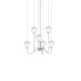 Puppet Chandelier By Vistosi, 6-Light, Finis: Chrome, Color: White, , | Casa Di Luce Lighting
