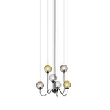 Puppet Chandelier By Vistosi, 6-Light, Finis: Matt Black, Color: Multicolor 1, , | Casa Di Luce Lighting